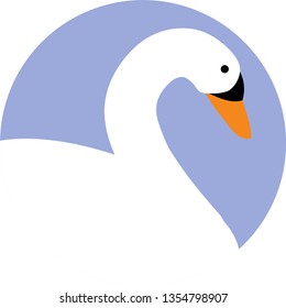 Swan Vector Icon Flat Design