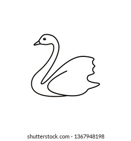 Swan vector icon on white background