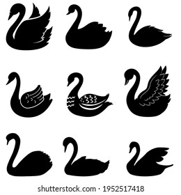 Juego de iconos de vector de intercambio. Colección de signos de ilustración de pájaro. Símbolo o logotipo del estanque.