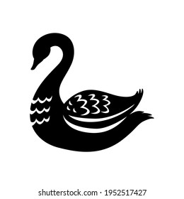 Swan vector icon set. Bird illustration sign collection. Pond symbol or logo.