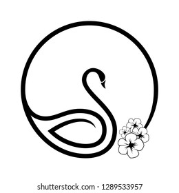 swan vector icon. swan sign on white background. Swan in Circle abstract Logo design vector template for beauty and spa.