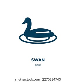 swan vector icon. swan, style, beauty filled icons from flat birds concept. Isolated black glyph icon, vector illustration symbol element for web design and mobile apps