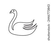 swan vector icon. swan symbol flat liner illustration on white backgorund..eps