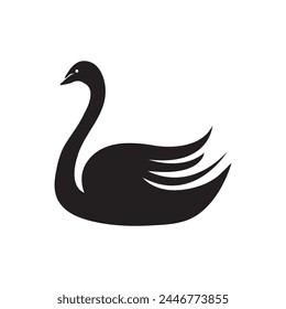 Vector de cisne. ilustración de estilo de moda plana sobre fondo blanco..eps