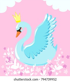 Swan Vector Illustration. 