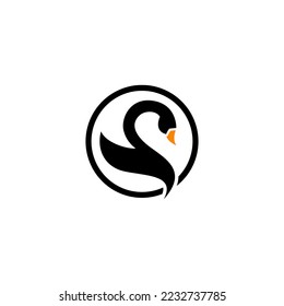 ilustración de vector swan para un icono, símbolo o logotipo. logotipo de plantilla de swan. icono de ganso