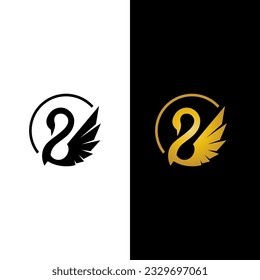 swan vector illustration for an icon,symbol or logo. swan template logo. swan luxury logo