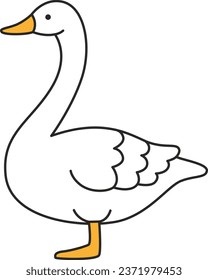 swan vector illustration isolated on a white background. flat style.