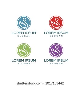 swan vector logo beauty graphic template