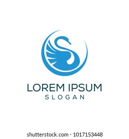 swan vector logo beauty graphic template