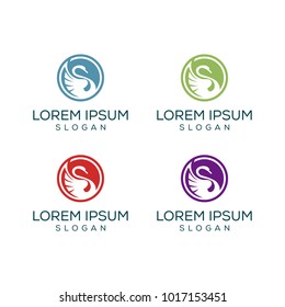 swan vector logo beauty graphic template