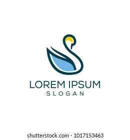 swan vector logo beauty graphic template