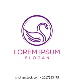 swan vector logo beauty graphic template