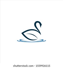 swan vector logo beauty graphic template