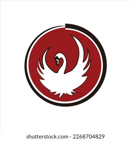 swan vector logo design art circle red 