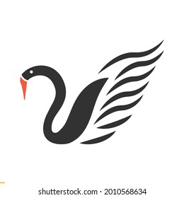 Swan Vector Logo Design Template for Company and Business