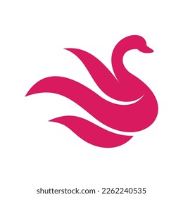 Swan Vector Logo Design Template