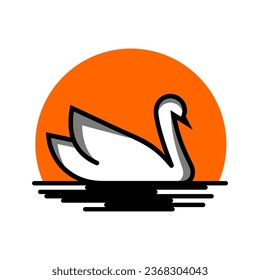 Swan Vector Logo Design Template - Shutterstock ID 2368304043
