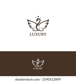 Swan vector logo design template
