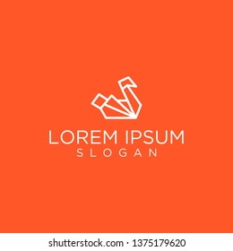 swan vector logo graphic modern line 