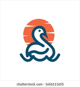 swan vector logo graphic modern abstract