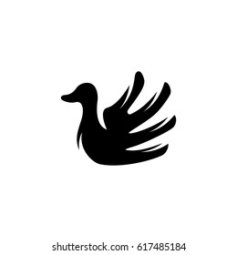 Swan vector logo illustration isolated sign, symbol. Icon pictogram for web graphics