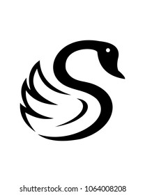 Swan vector logo template