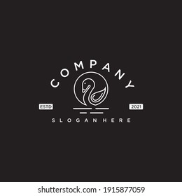 swan vector outline logo design