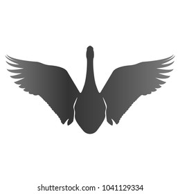 Swan vector silhouette. Isolated on a white background. Element for design. Element of the logo.