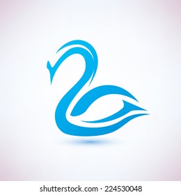 swan vector symbol, beauty concept icon