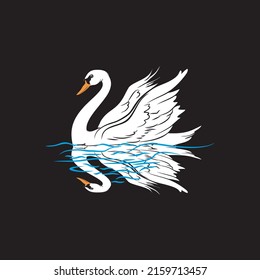 swan in water best art design