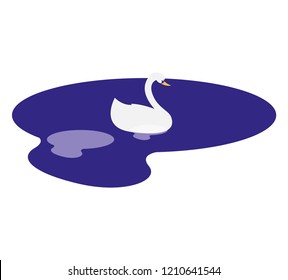 swan in water design