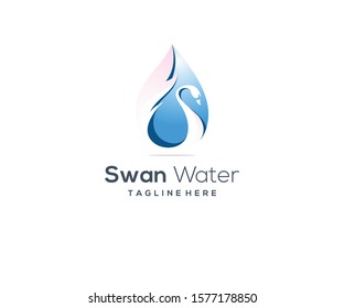 Swan water logo design vector