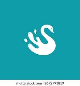 Swan Water Ilustración vectorial de diseño de logotipo