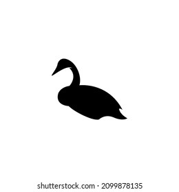 Swan in Water Silhouette on White Background Isolated Animal Vector Template for Symbol, Logo, Icon
etc