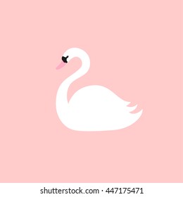 Swan. White bird. Sign, symbol, logo, logo vector. Vector.
