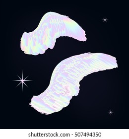 swan wing on dark background, vector illustration