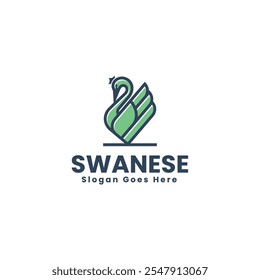 Modelo de logotipo de mascote simples de Swanese
