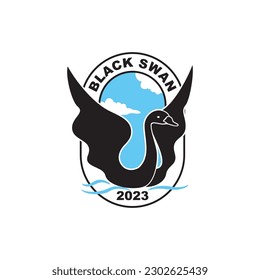 Concepto de diseño vectorial del logotipo del arte de los cisnes