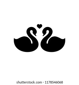 Swans Couple Love sign icon vector