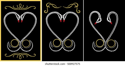 Swans in the form of heart