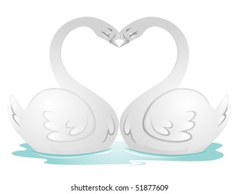 Swans forming Heart - Vector