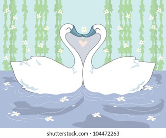 Swans Kissing