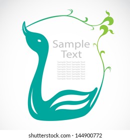  Swans label - vector illustration