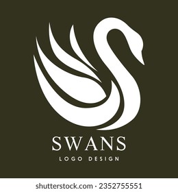 diseño del logotipo de swan para el logotipo de negocios de cualquier otra empresa que lo relacione.