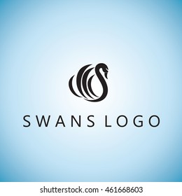 swans  logo ideas design vector illustration on background