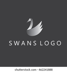 swans  logo ideas design vector illustration on background