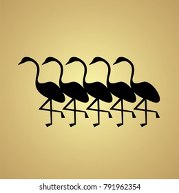 swans on a gold background