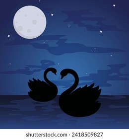 Cerdos en una ilustración vectorial de estanque