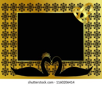 Swans silhouette isolated